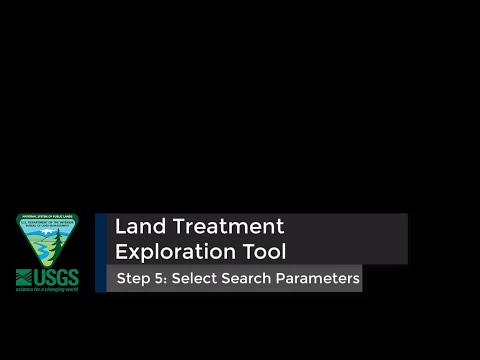 Land Treatment Exploration Tool — Step 5: Select Search Parameters