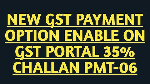 NEW GST PAYMENT METHOD 35% LIABILITY PAID THROUGH GST PMT-06 ENABLE ON GST PORTAL