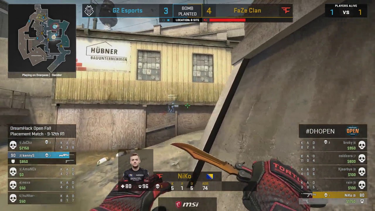 DreamHackCS2 - NiKo 1v2 2x 1 tap