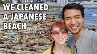 We cleaned a Japanese beach! #trashtag