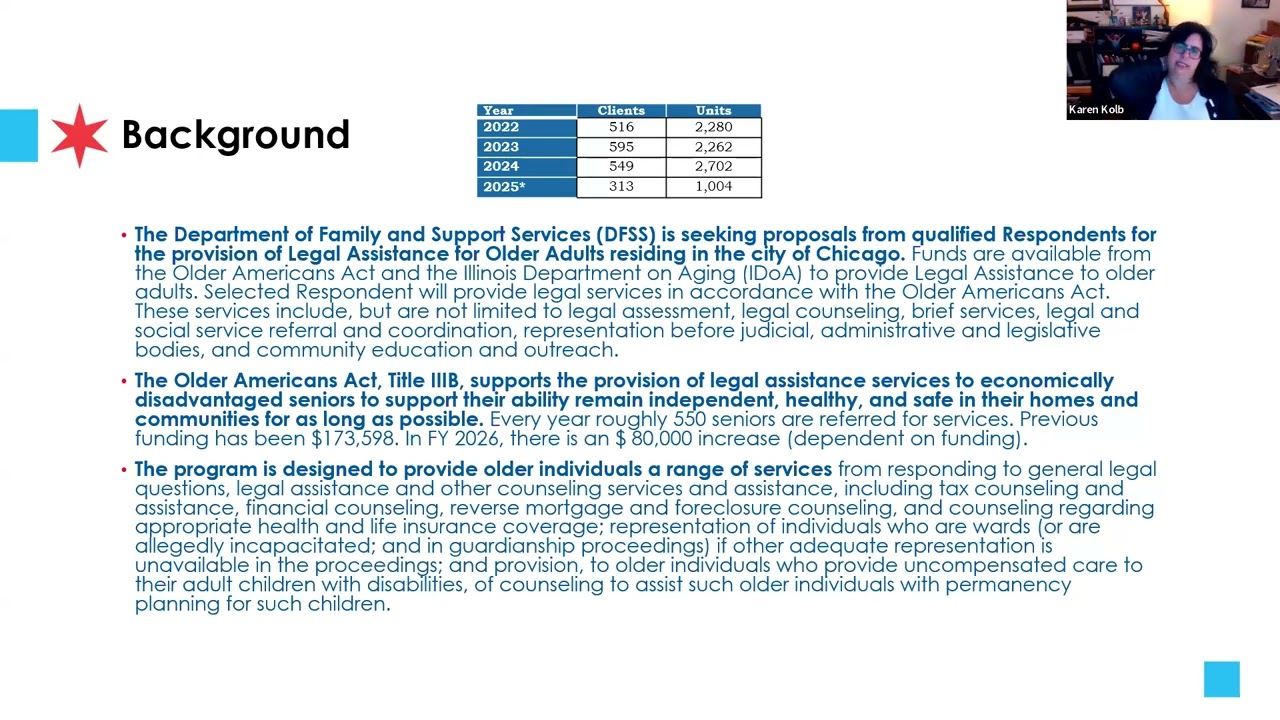 DFSS: Senior Services: Area Plan - Legal Assistance Services RFP 