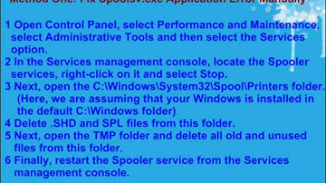Spoolsv.exe Application Error Fix