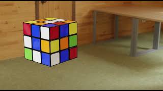 3D model of a Rubik's Cube that explodes instead of being solved