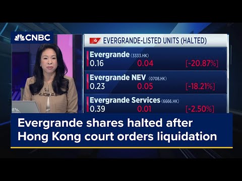 Evergrande shares halted after Hong Kong court orders liquidation
