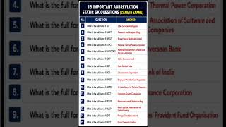SSC ABBREVIATION #hssc #ssc #exam #job #gk #bssc #staticgk #gs #2026
