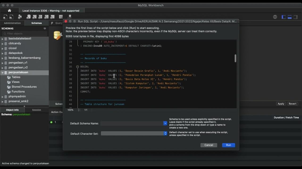 Import Data dari file SQL di Mysql Workbench - YouTube