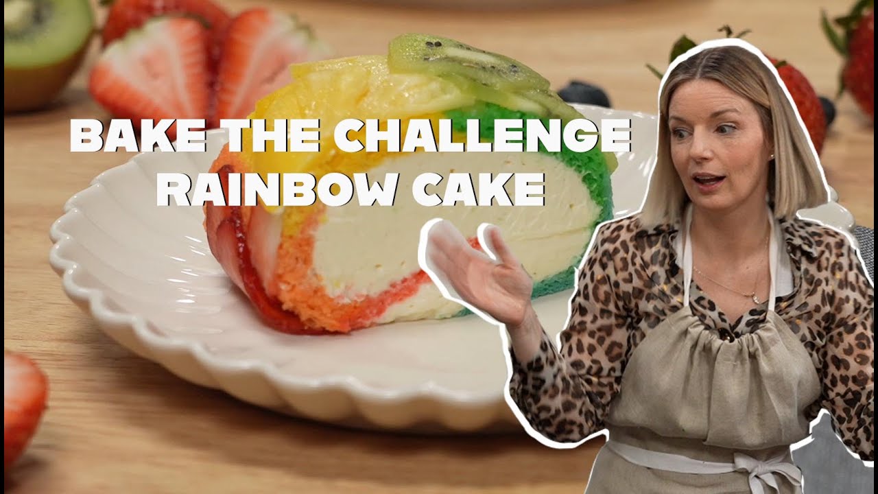 Rainbow Cake | How to Make a Rainbow Cake on Bake the Challenge with Damaris Phillips & Carla Hall