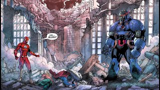 The Flash Stands Up to Darkseid -- " His Beams Are Locked In On Us Flash!! "