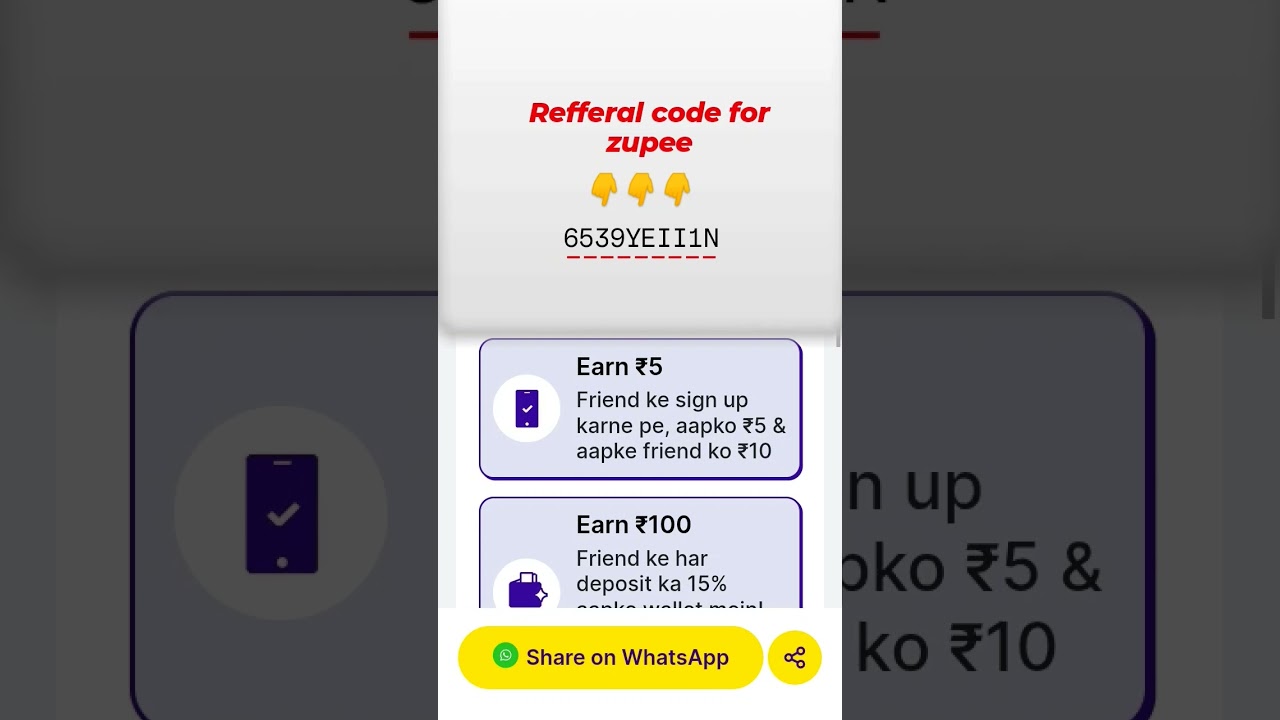 zupee app refferal code