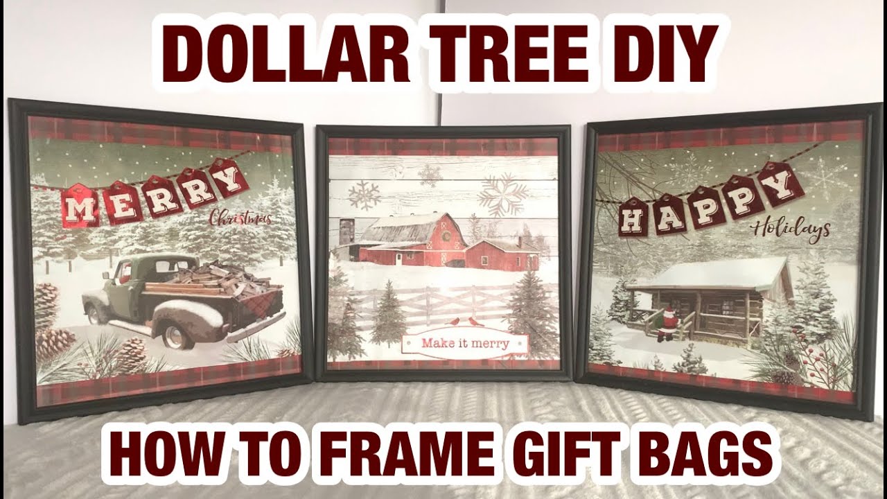NEW CHRISTMAS 2020•• HOW TO FRAME DOLLAR TREE GIFT BAGS YouTube