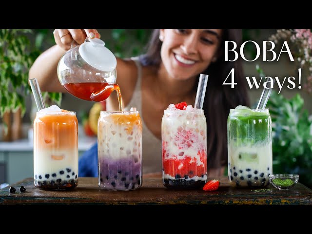 Easy homemade BUBBLE TEA (must-try BOBA)!🧋 class=