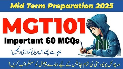 MGT101 mid term preparation 2025 | mgt101 mid term preparation 2025 | important MCQs | #midterm