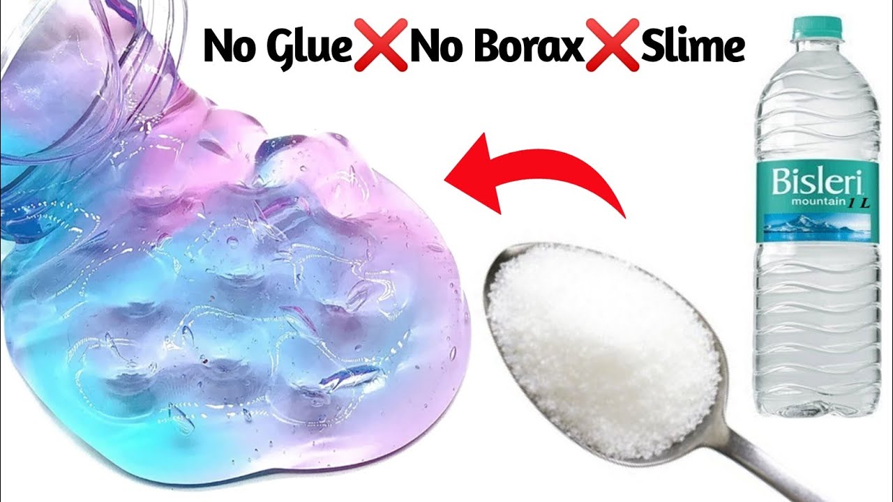 Water and sugar Slime | How to make Water & Sugar Slime at Home | No Glue❌ No Borax Slime/Diy Slime