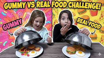 GUMMY VS REAL FOOD - PART 4‼️ Alena and Princess #andriana #challenge 