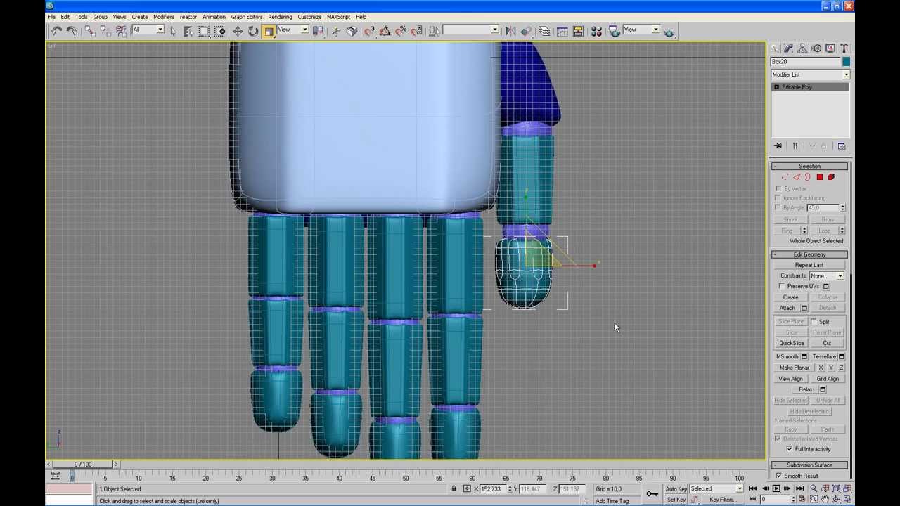 09 robot 3ds max tutorial - MEGAZORD Daizyujin 3D - Hand modeling part ...