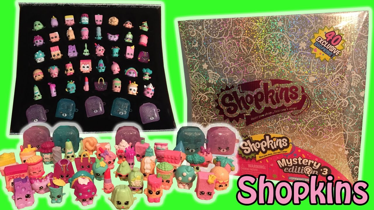 Shopkins Mystery Edition #3 Full Set Of 40 Exclusive Sparkly Shopkins From Season 1 Shimmery Box