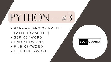 Python - #3 : Parameters of Print | Sep keyword | End keyword | File keyword | Flush keyword