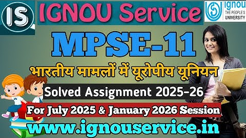 IGNOU MPSE-11 Solved Assignment Hindi Medium 2025-26 For July 2025 and January 2026 Sessions
