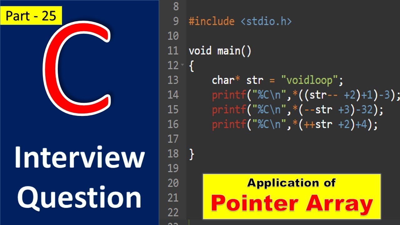 25 C Interview Question on Pointer Array - YouTube