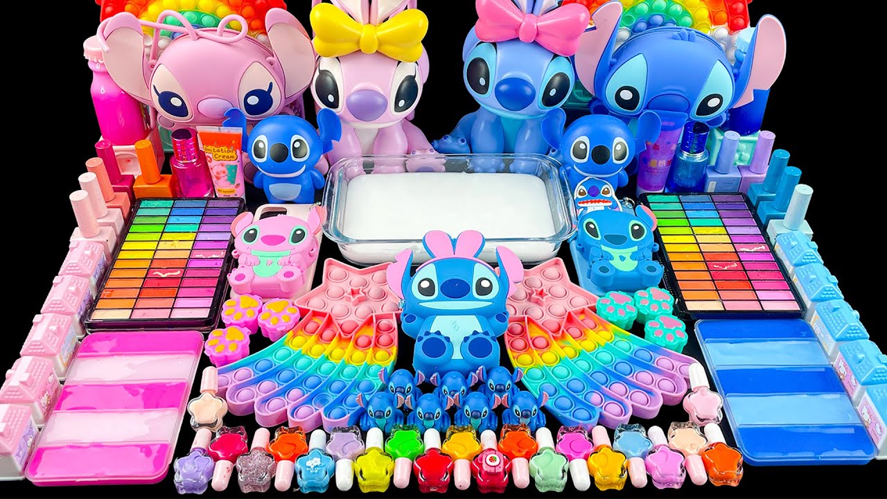 MEGA STITCH Universe | STITCH Mixing Random Into Glossy Slime | 2 Hour Satisfying Slime
