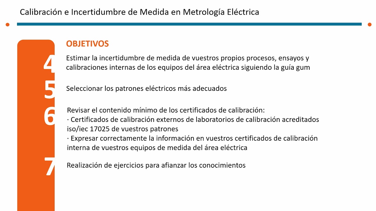 Curso Calibración e incertidumbre de medida en metrología eléctrica ...
