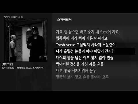 [그냥자막] NY DOGG - 뻑이가요 (Feat. 스카이민혁) [뻑이가요]