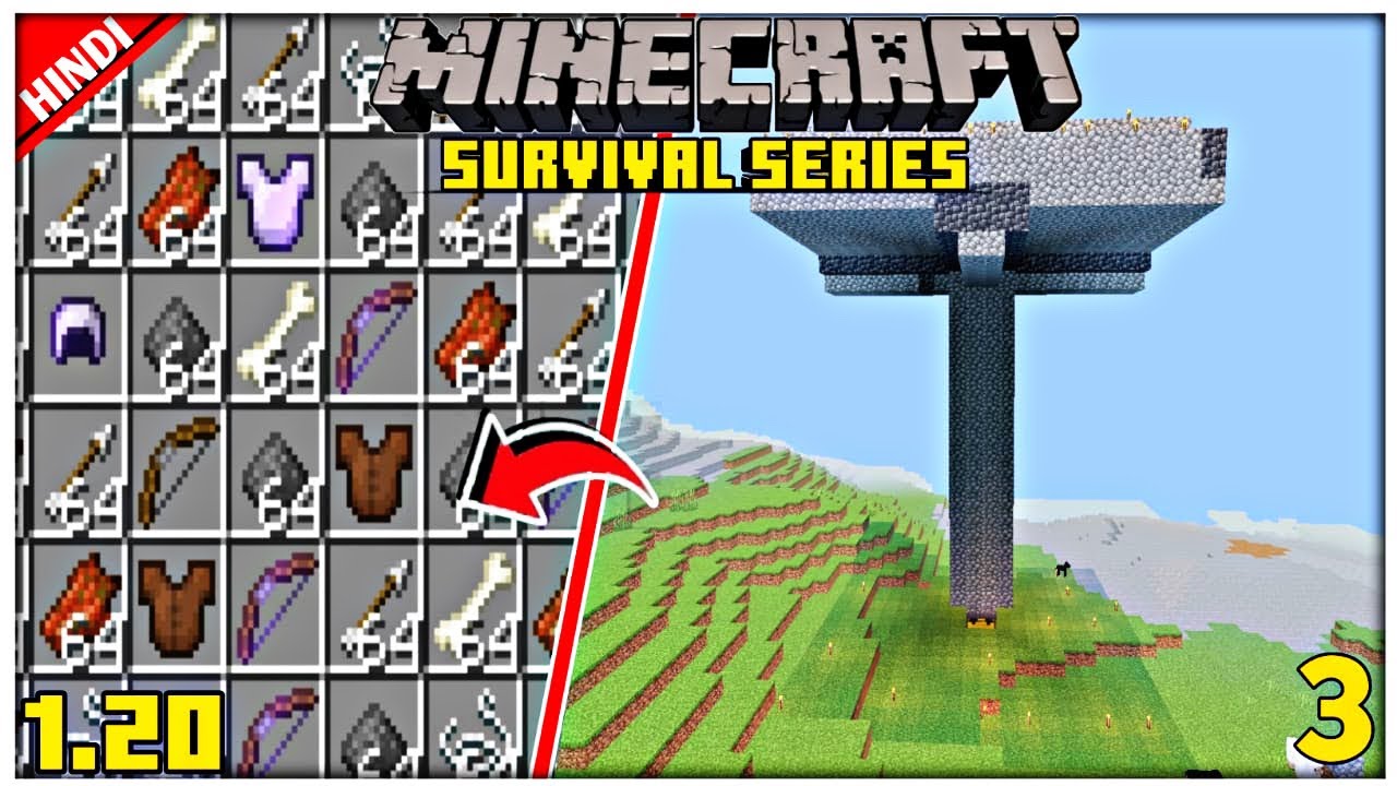 MINECRAFT PE SURVIVAL SERIES EP 3 in HINDI XP ! FARM 1.20 🔥 - YouTube