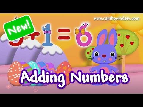 ♥ Easter Bunny adds and counts numbers in English ♪
