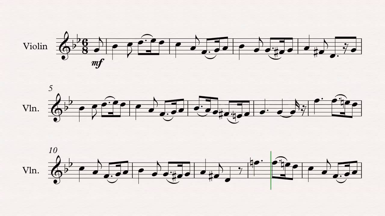 Violin Greensleeves Christmas Carol Sheet Music, Chords, & Vocals