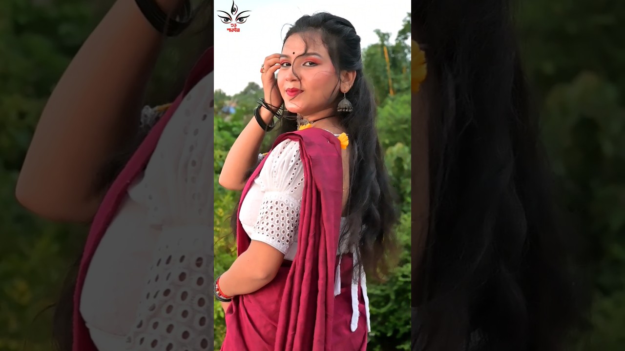 Durga Puja Festive  look🔱 || purple saree💜||