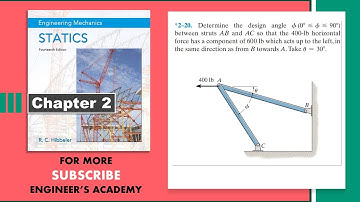 2-20 | Hibbeler Statics 14th Edition (Chapter 2) | Engineers Academy