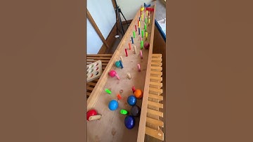 Marble Run (Course with 3 Rotating Buckets and Wooden Sound Devices) #10 #ASMR