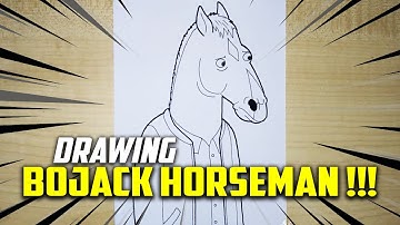 Drawing BOJACK HORSEMAN !!! | Cartoon Sketch | How to Draw a Horse | Melukis Kuda