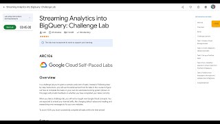 Qwiklabs | Streaming Analytics into BigQuery: Challenge Lab [ARC106]