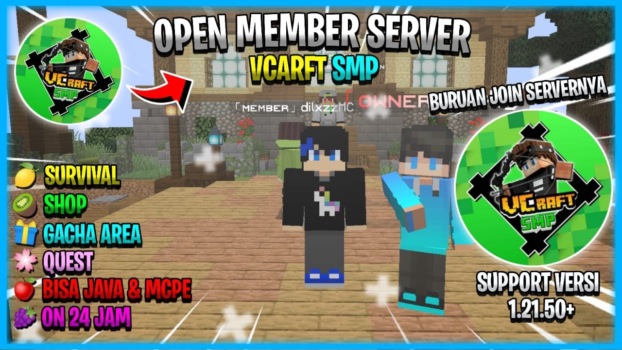 SERVER MINECRAFT SURVIVAL: VCRAFT SMP - FITURNYA KEREN BANGET COY ...