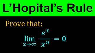 L'Hopital's Rule - Using L'Hospital's Rule for Proof | Calculus