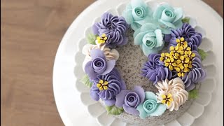 작약리스케이크 Peony Wreath cake