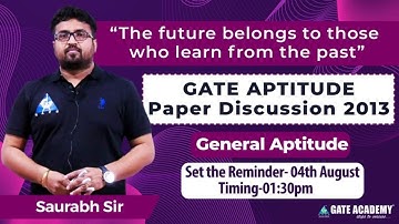 GATE Aptitude Paper Discussion 2013 | By Saurabh Sir | General Aptitude | Common to all