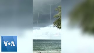 Multiple Waterspouts Rise Near Florida Beach