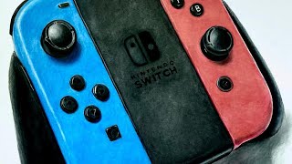 Nintendo Switch Controller Colored Pencil Drawing