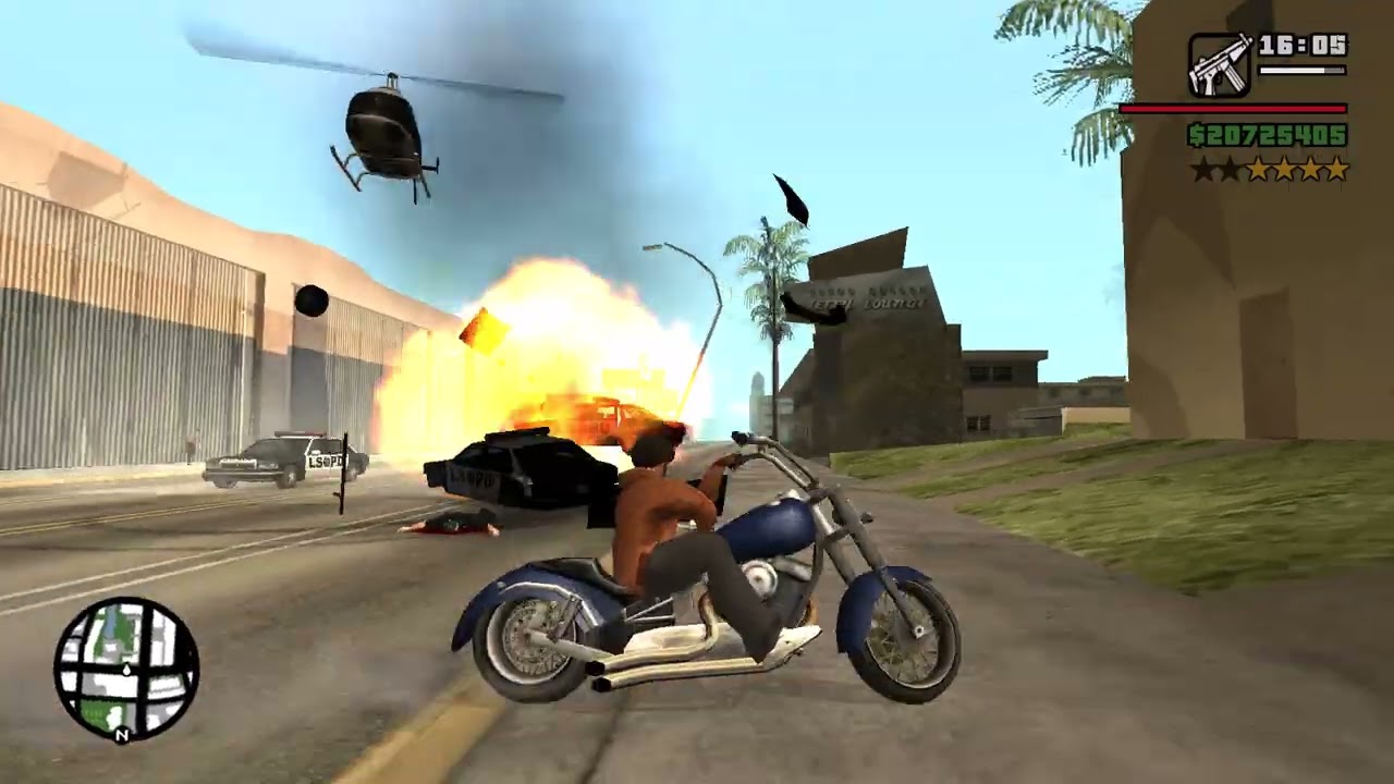 gta san run away from police part4