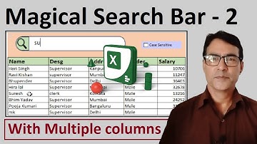 Magical Search Bar - 2 in excel | Search bar with Multiple Columns and any character