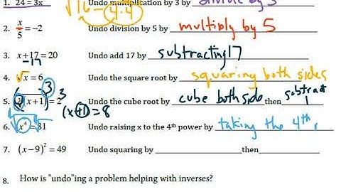 Math 3   Functions and their Inverses 1 1