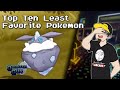 Top Ten Least Favorite Pokémon