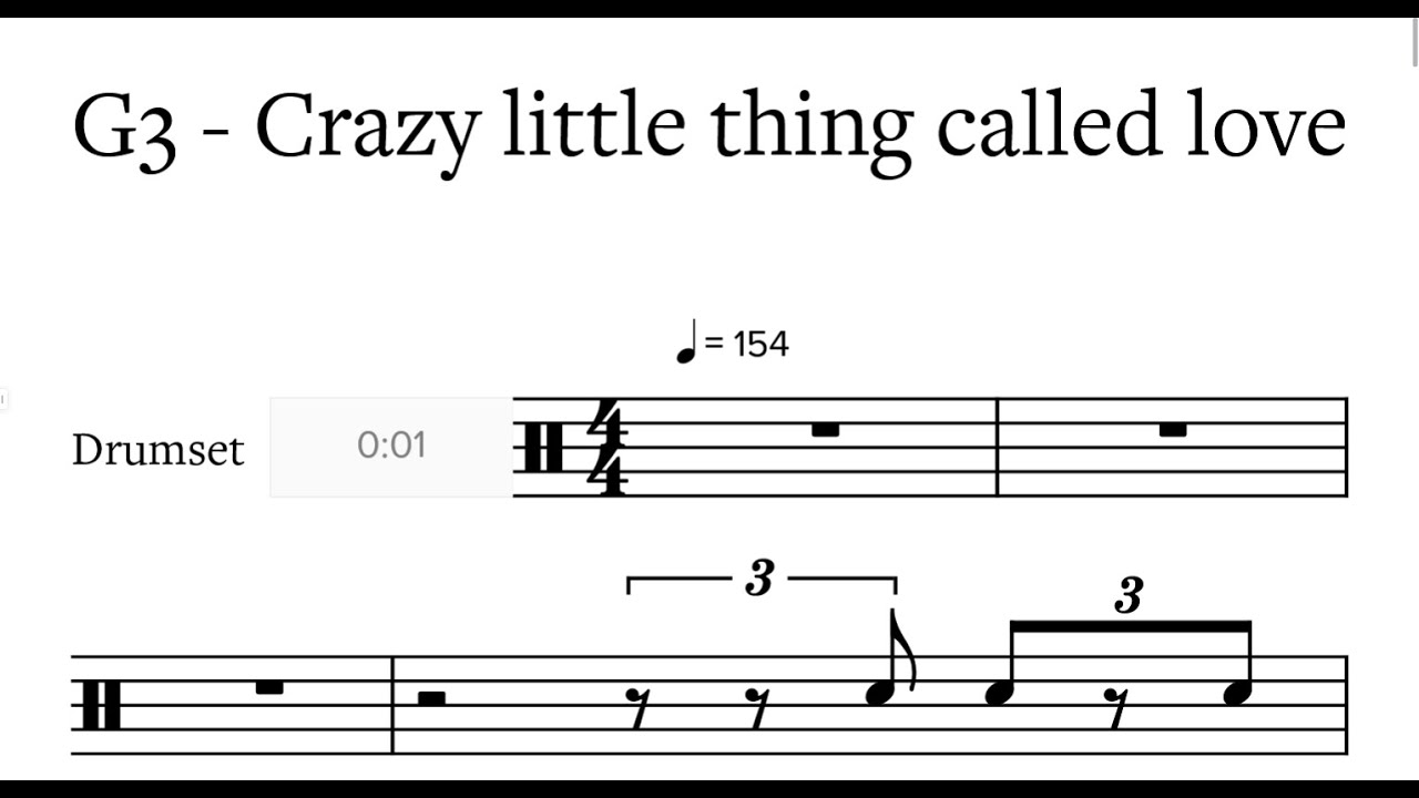 Crazy Little Thing Called Love   Queen  Drumscore