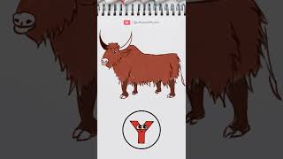 Y for Yak Drawing | Phonic sounds of alphabets | Pre-K Learning Videos | @thelilmoons #abcd