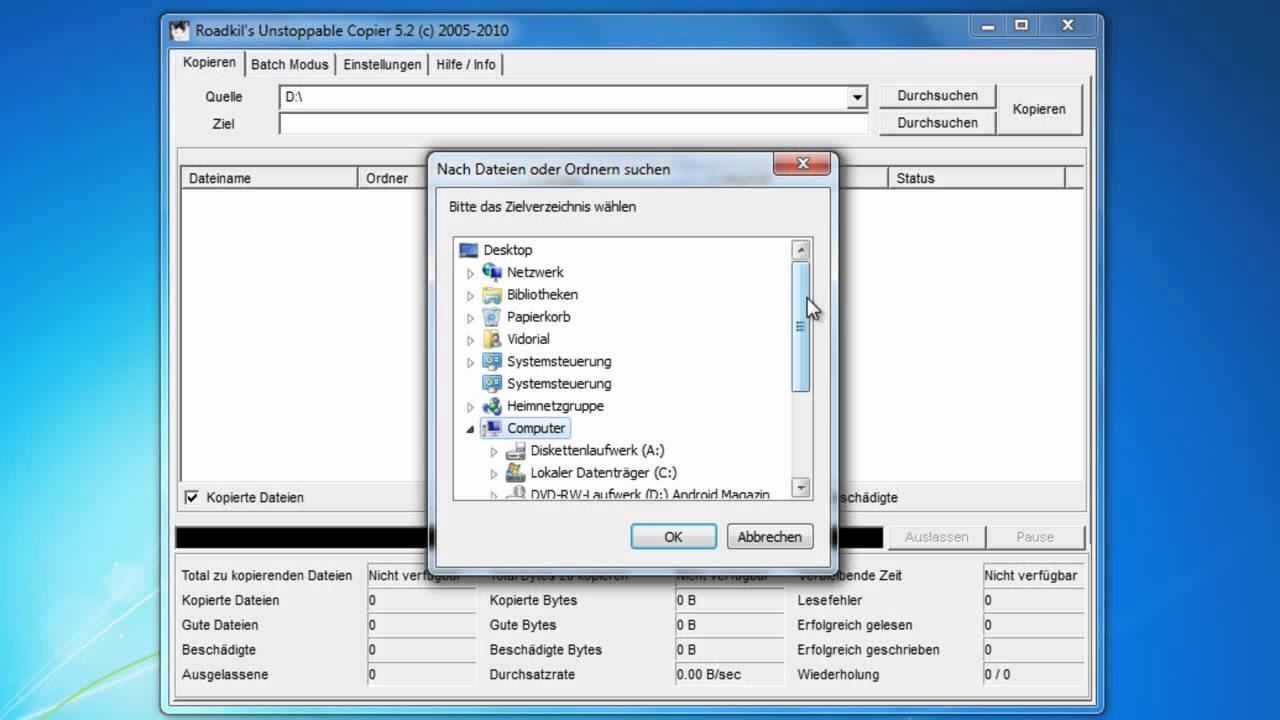 Unstoppable Copier Daten von zerkratzten DVD's und CD's kopieren