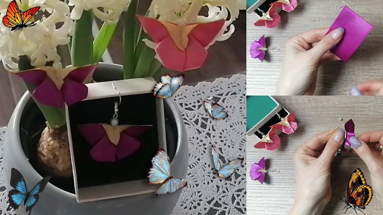 D.I.Y. Butterfly Earrings From Satin Ribbon