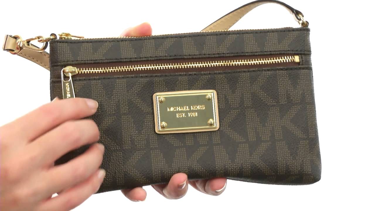 michael michael kors large logo wristlet