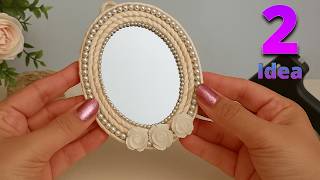 : How to Make a Mirror Frame with Jute Rope and Pearls 2 Elegant DIY Handmade Home Decor Ideas